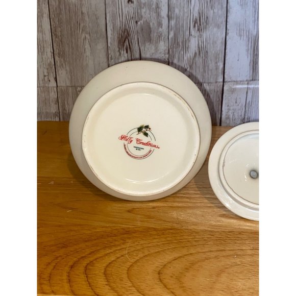 Vintage Cambridge Potteries 1997 Holly Traditions Creamer Sugar Bowl Christmas - Picture 16 of 16